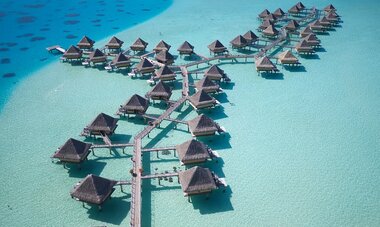 Aerial view of the Overwater Bungalows