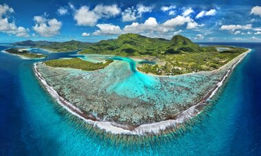 Île de Huahine vue du ciel