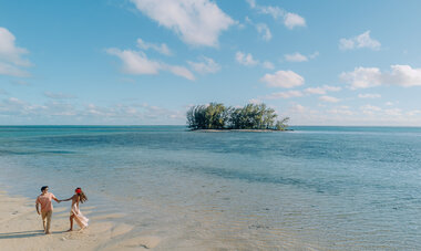 Niu beach moorea - aerial view 