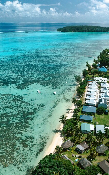 Niu beach moorea - bungalow and sea 