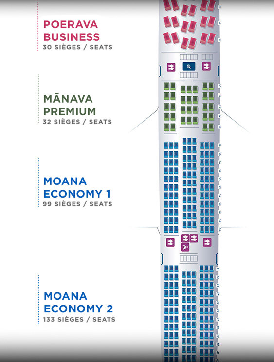 Air Tahiti Nui Seat map Dreamliner