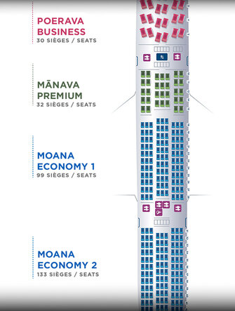 Air Tahiti Nui Seat map Dreamliner